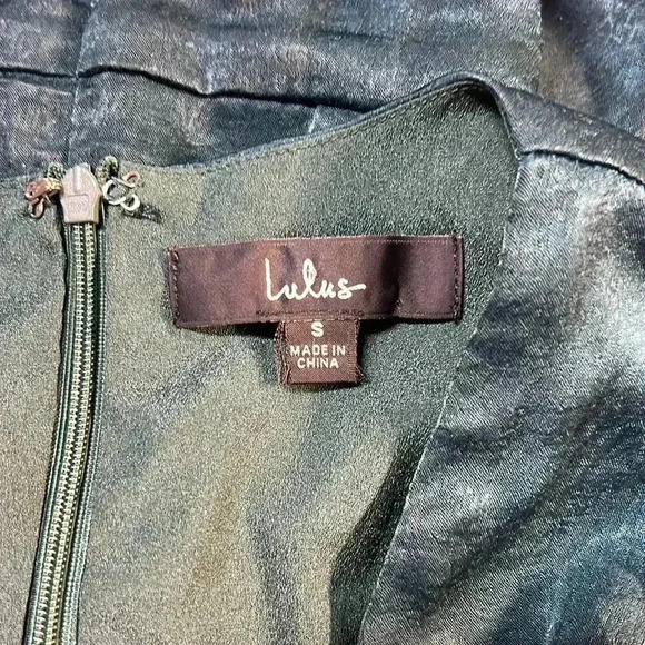 Lulus Green Satin Dress Wrapped up in love Size S - Picture 6 of 8